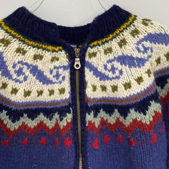 🧸 Vintage Tejidos Imalaya 100% Wool Sweater Zip Up Jacket 🧸 - Picture 2 of 5